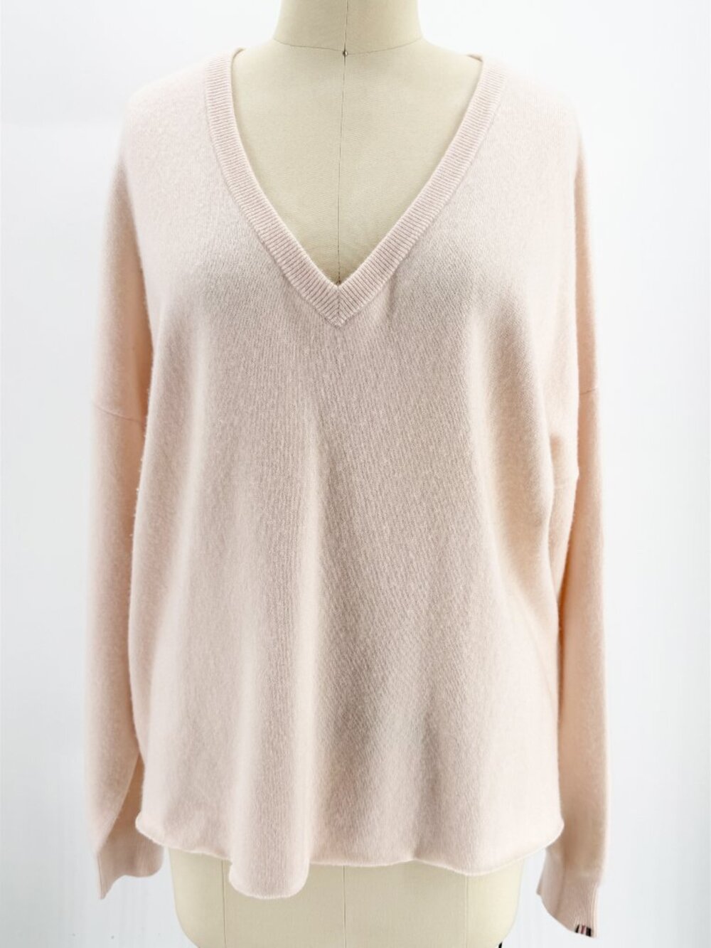 extreme cashmere x n°457 jack PALE PINK V-NECK SWEATER L - Picture 2 of 10